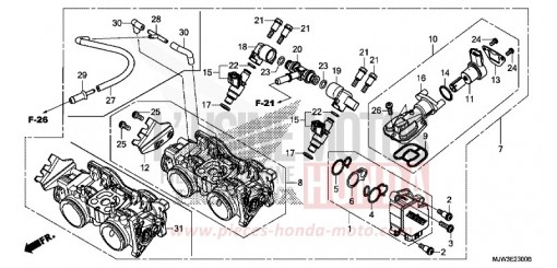 CORPS DE PAPILLON CB500XAH de 2017